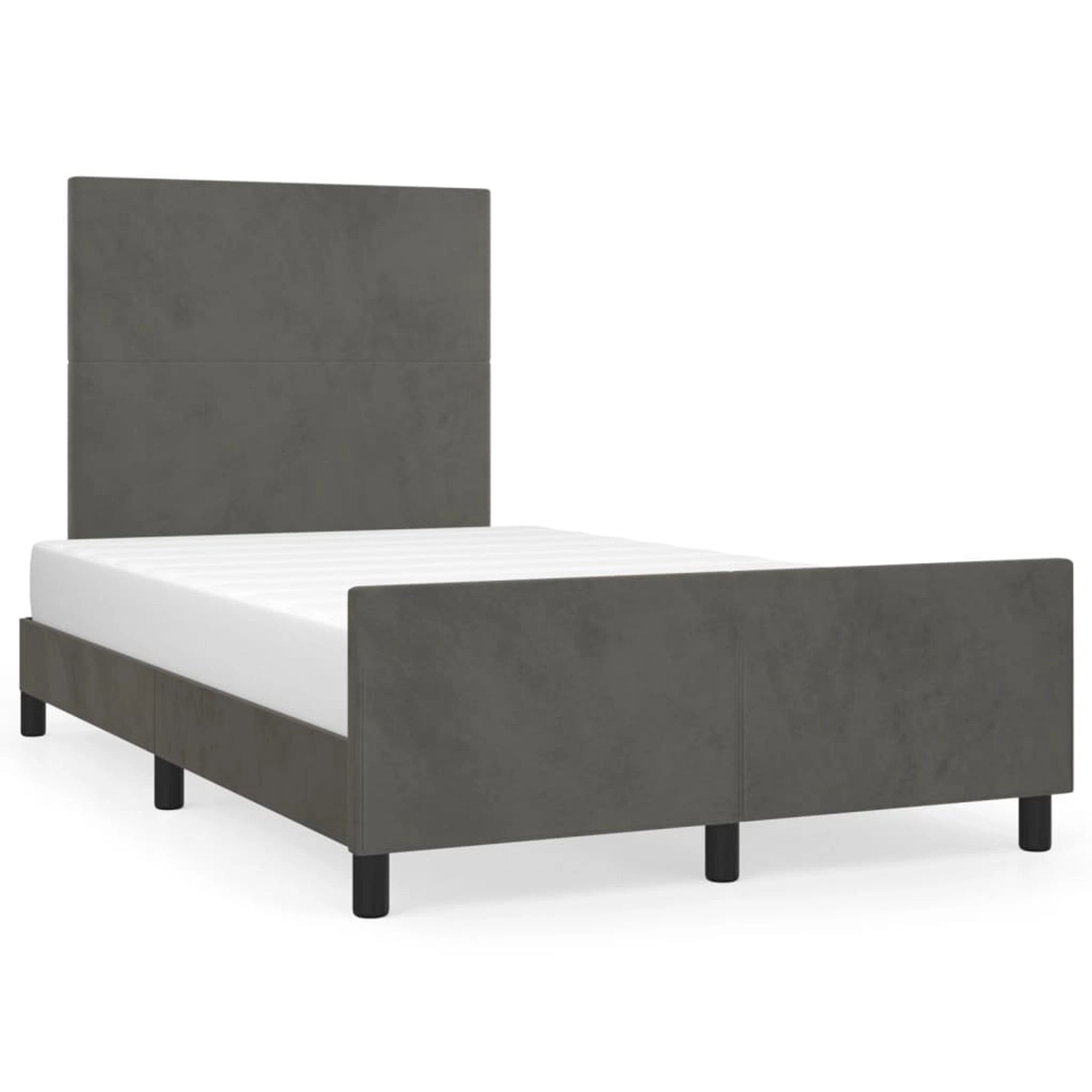 vidaXL Bettgestell ohne Matratze Dunkelgrau 120x190 cm Samt 3270567 günstig online kaufen