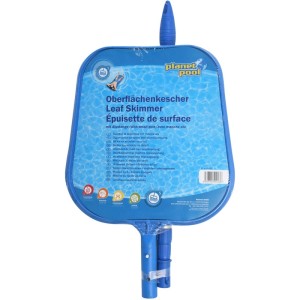 Planet Pool Oberflächenkescher mit Teleskopstange, blau, zur Poolreinigung.