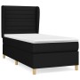 Schwarzes vidaXL Boxspringbett (90x190 cm) mit Matratze und Kopfteil.