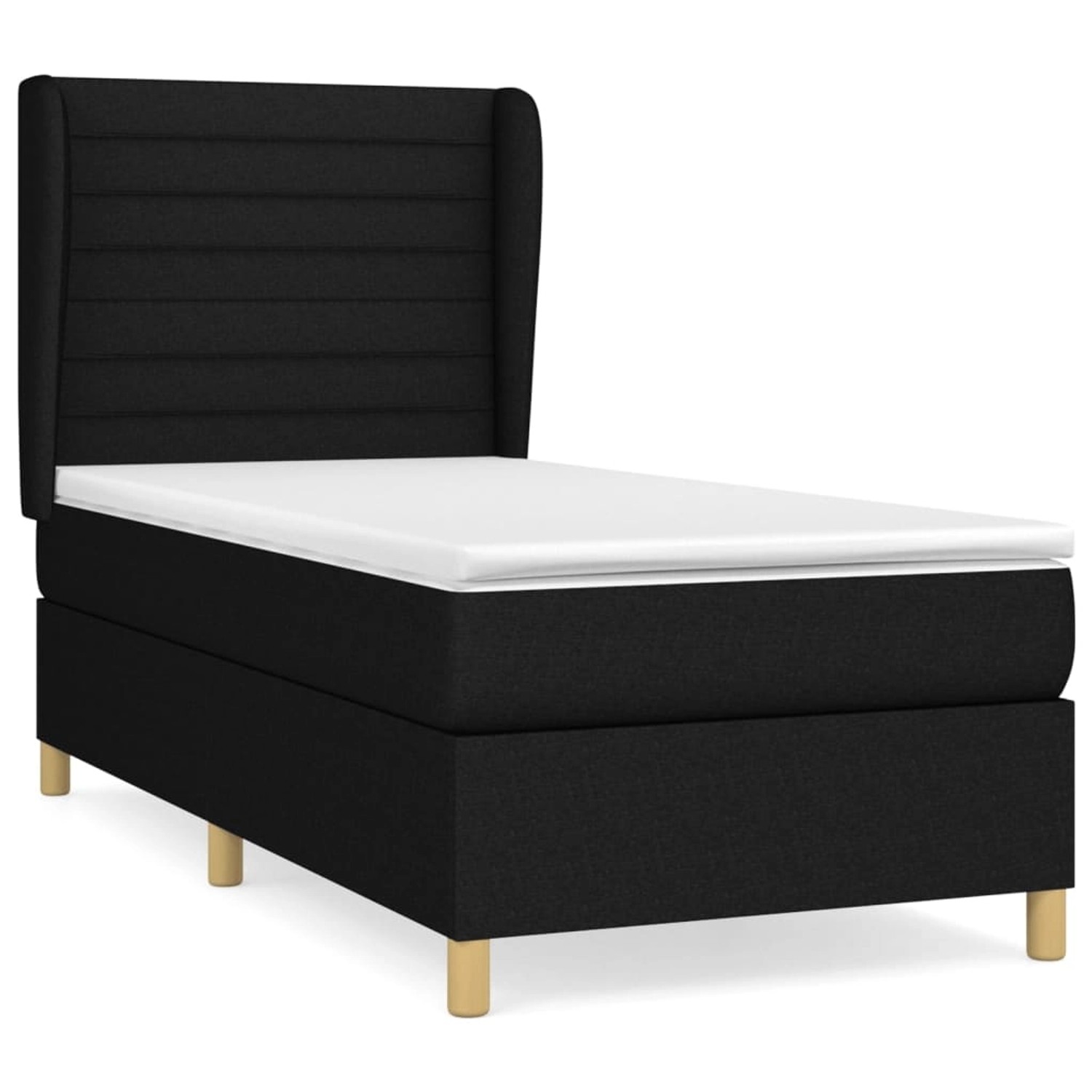 vidaXL Boxspringbett mit Matratze Schwarz 90x190 cm Stoff1378524 günstig online kaufen