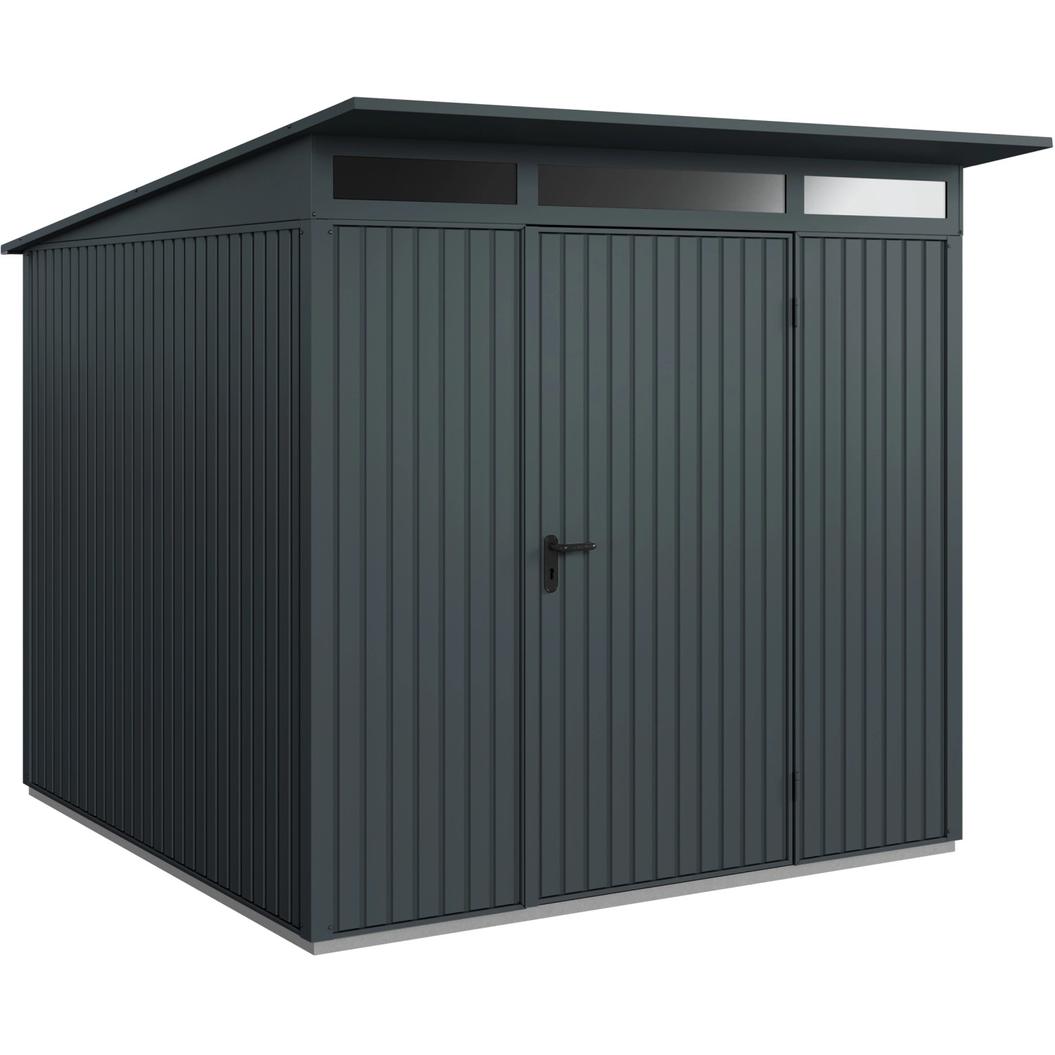 Ecostar Gerätehaus Trend mit Pultdach Typ 2 RAL7016 Anthrazitgrau Einzeltür