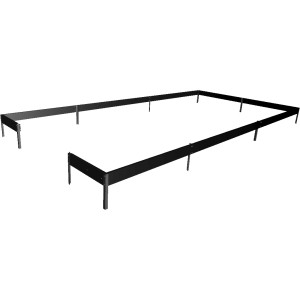 Schwarzer Fundamentrahmen für Halls Gewächshaus Qube+ 816, Stahl, 12cm hoch.