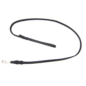 Schwarze Heim Hundeleine aus Softleder, 18 mm breit und 200 cm lang.