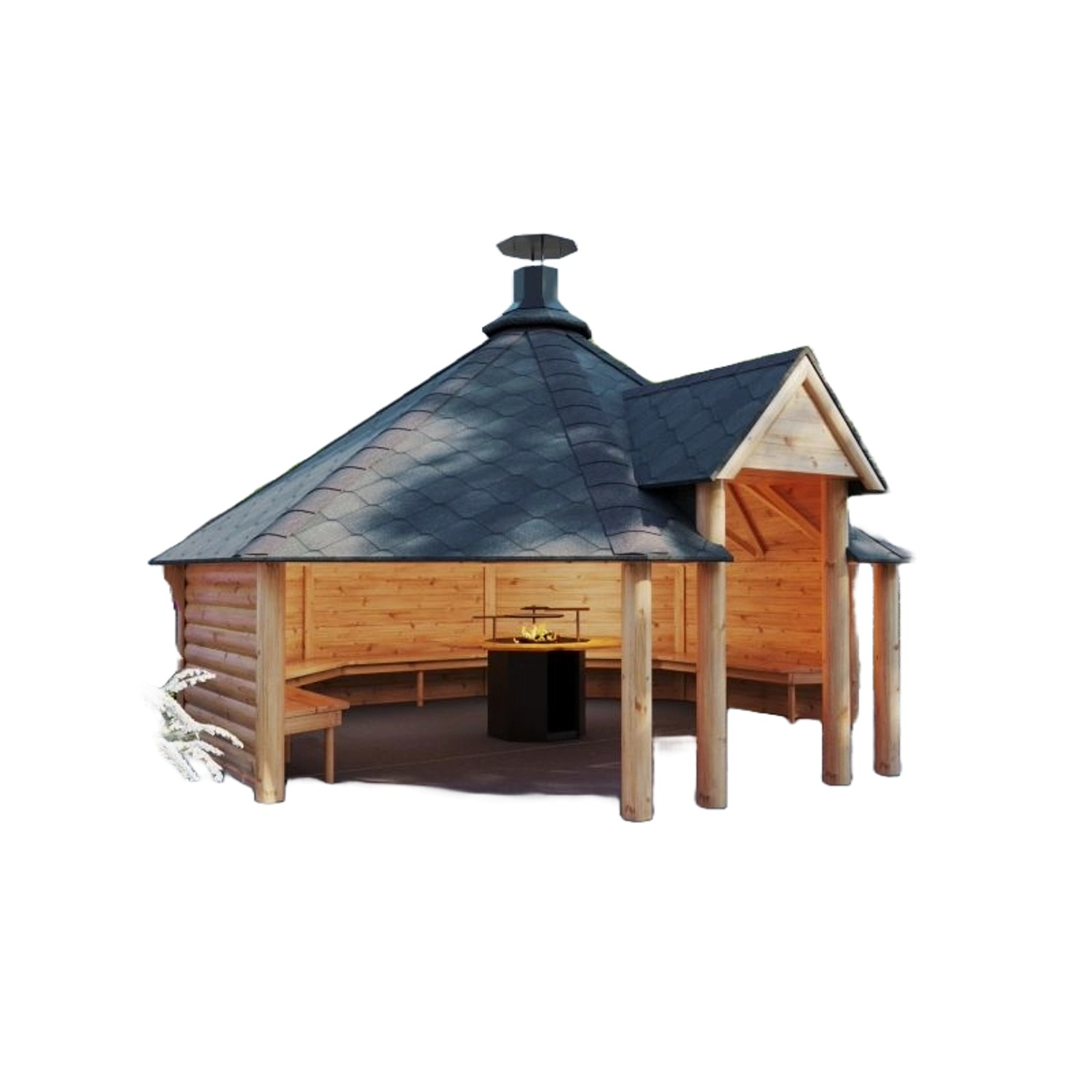Finn Art Blockhaus Grillkota Elegance 16.5 QM offen mit Grillanlage Schinde günstig online kaufen
