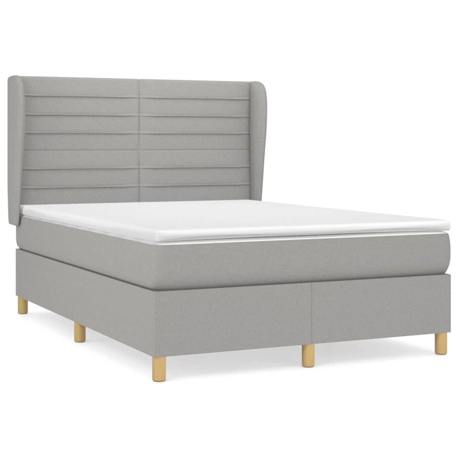 Vidaxl Boxspringbett Mit Matratze Hellgrau 140x200 Cm Stoff günstig online kaufen