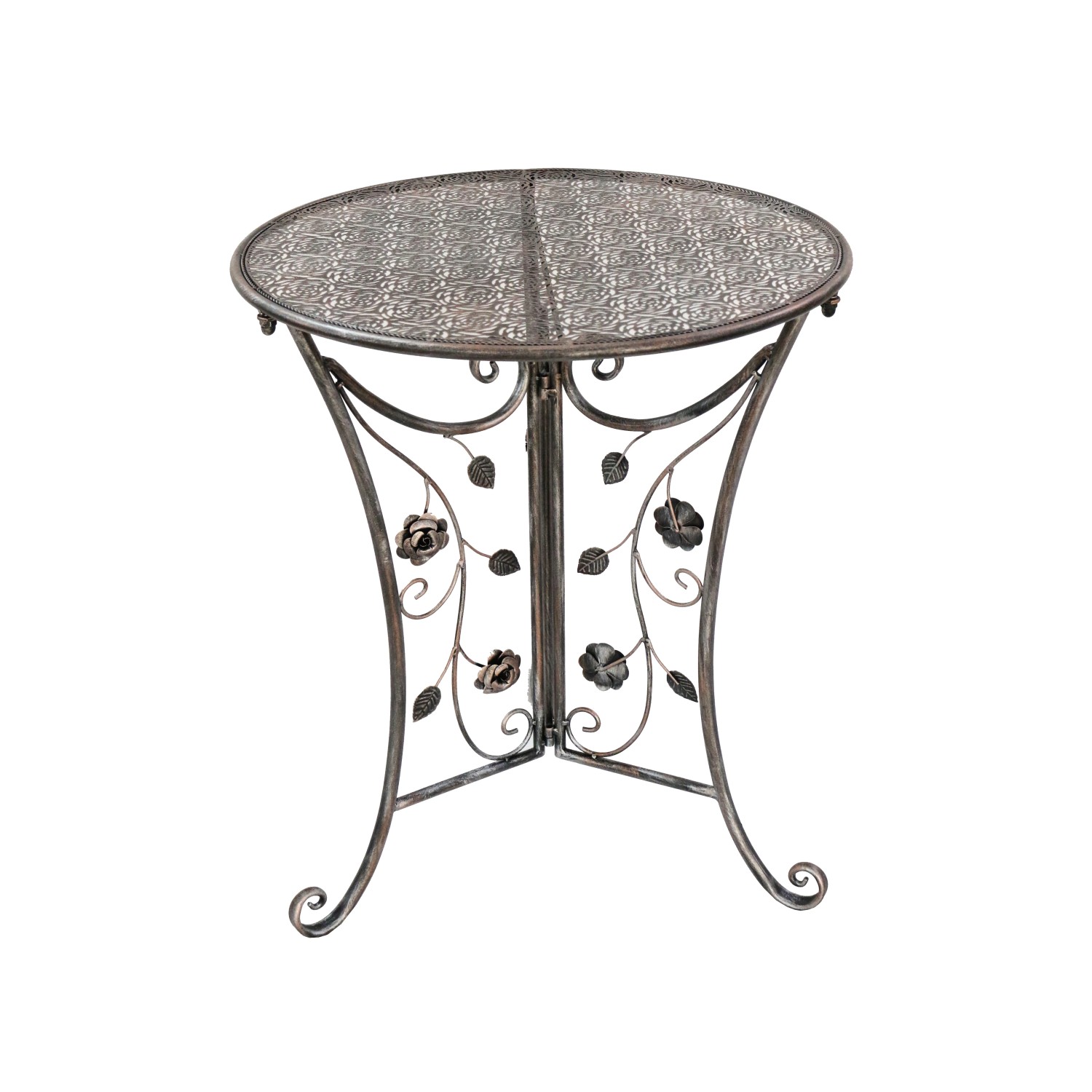 Garden Pleasure Gartentisch Pinatubo Rund Bronze 60 cm x 60 cm günstig online kaufen