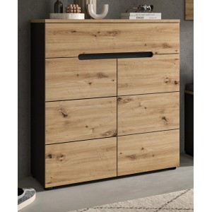 Inn.Furn Schuhkommode Eiche Grau 80 cm mit Soft-Close Cooper