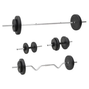 vidaXL Langhantel und Kurzhantel mit Gewichten 60 kg 3145028