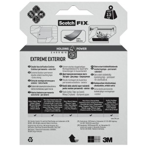 Schwarzes Scotch-Fix Montageband Extreme für Außen, 19 mm x 5 m, doppelseitig.