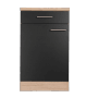 Respekta Unterschrank Merle, 50 cm, Schwarz mit Schublade und Tür. Küchenunterschrank.
