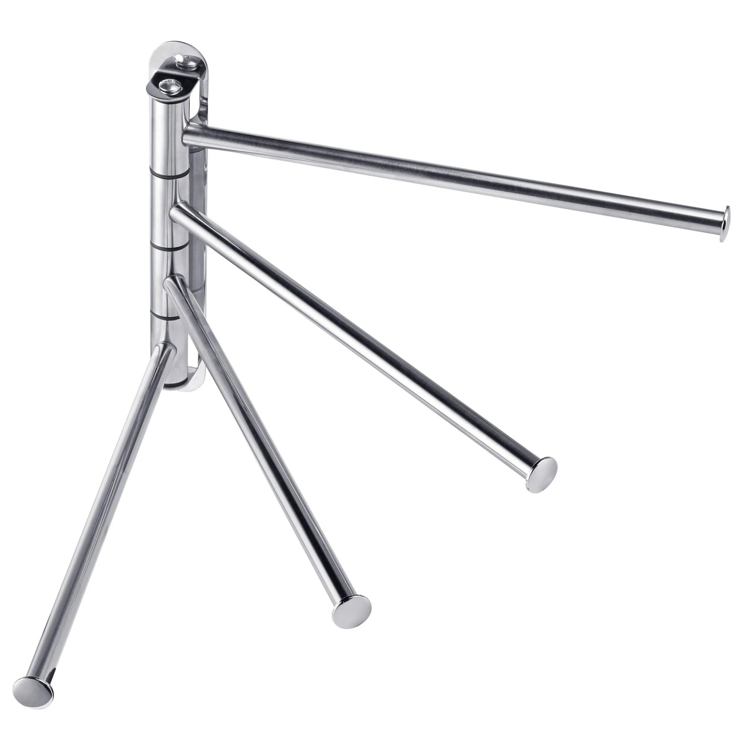 Relaxdays Wandhandtuchhalter Edelstahl Silber Schwenkbar 4 Stangen 23 cm x 32,5 cm x 3 cm 0,33 kg