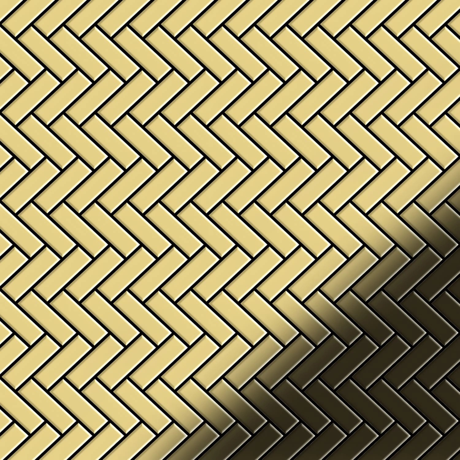 ALLOY Mosaik Fliese Massiv Metall Messing Gewalzt Gold 1,6mm Stark Herringb günstig online kaufen