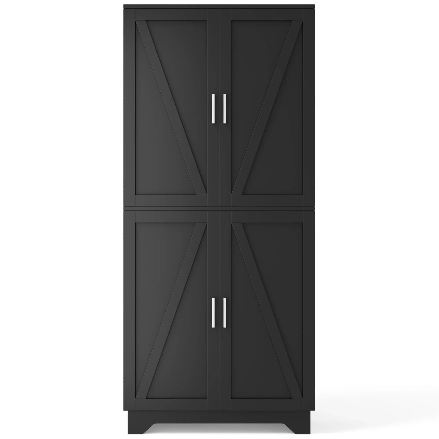 Merax Küchenschrank 80x40x180 cm 4 Scheunentor Türen Weinregal Türregal