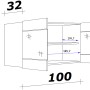 Skizze: Flex-Well Classic Hängeschrank Florida, 100x55 cm, Sonoma Eiche, mit Maßen.