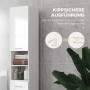 Weißer kleankin Badezimmerschrank aus Spanplatte mit Stauraum und Kippschutz.