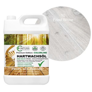 Contura Hartwachsöl Colorline Frost White, 2,5L. Holzöl für Parkett, Dielen und Möbel.