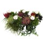 Herbstlich bepflanzter Topf (Ø 23cm) mit Strauchveronika, Gras und Besenheide für Balkon und Terrasse.