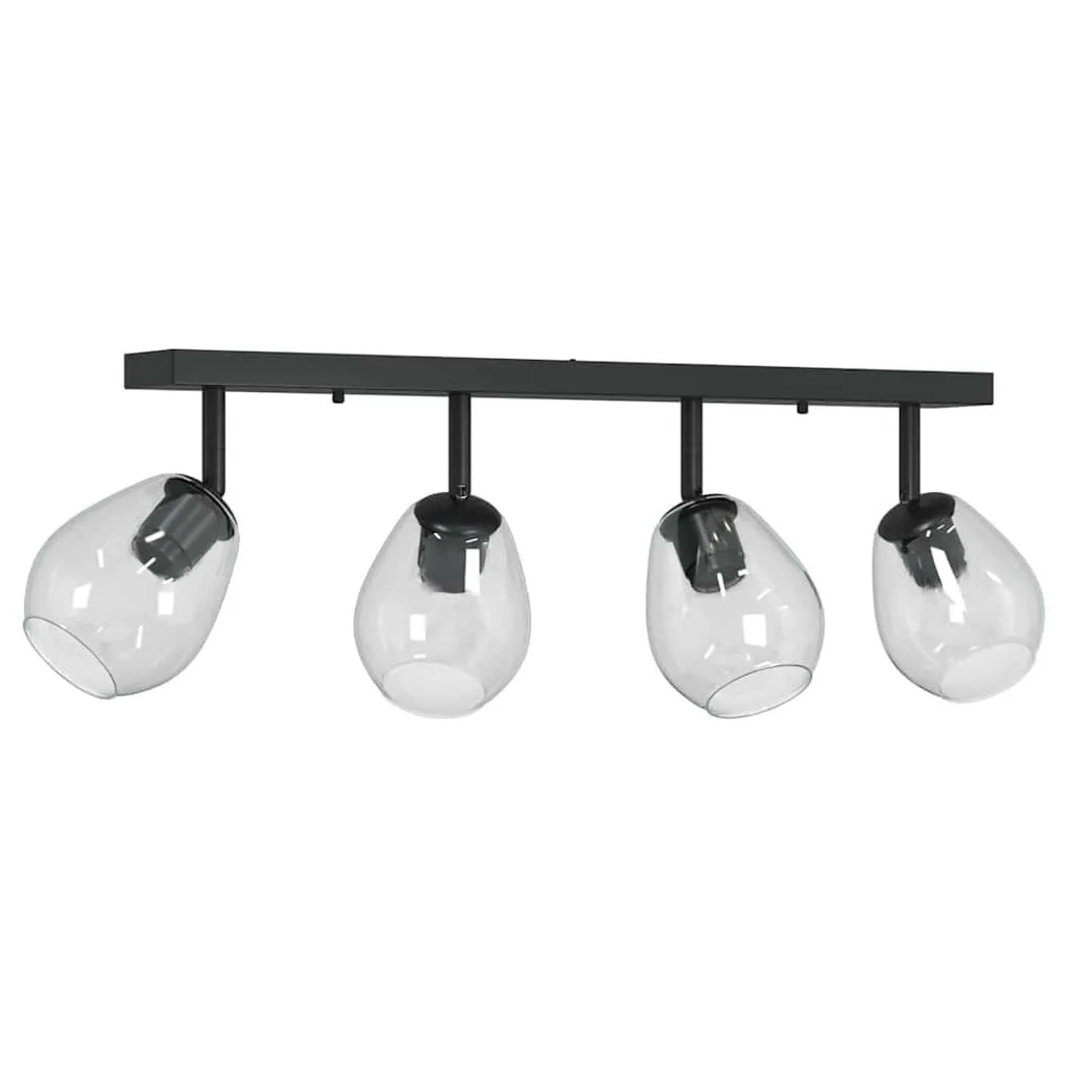 vidaXL Deckenstrahler Schwarz 73,5 x 13 x 26 cm Glas und Metall 42001221