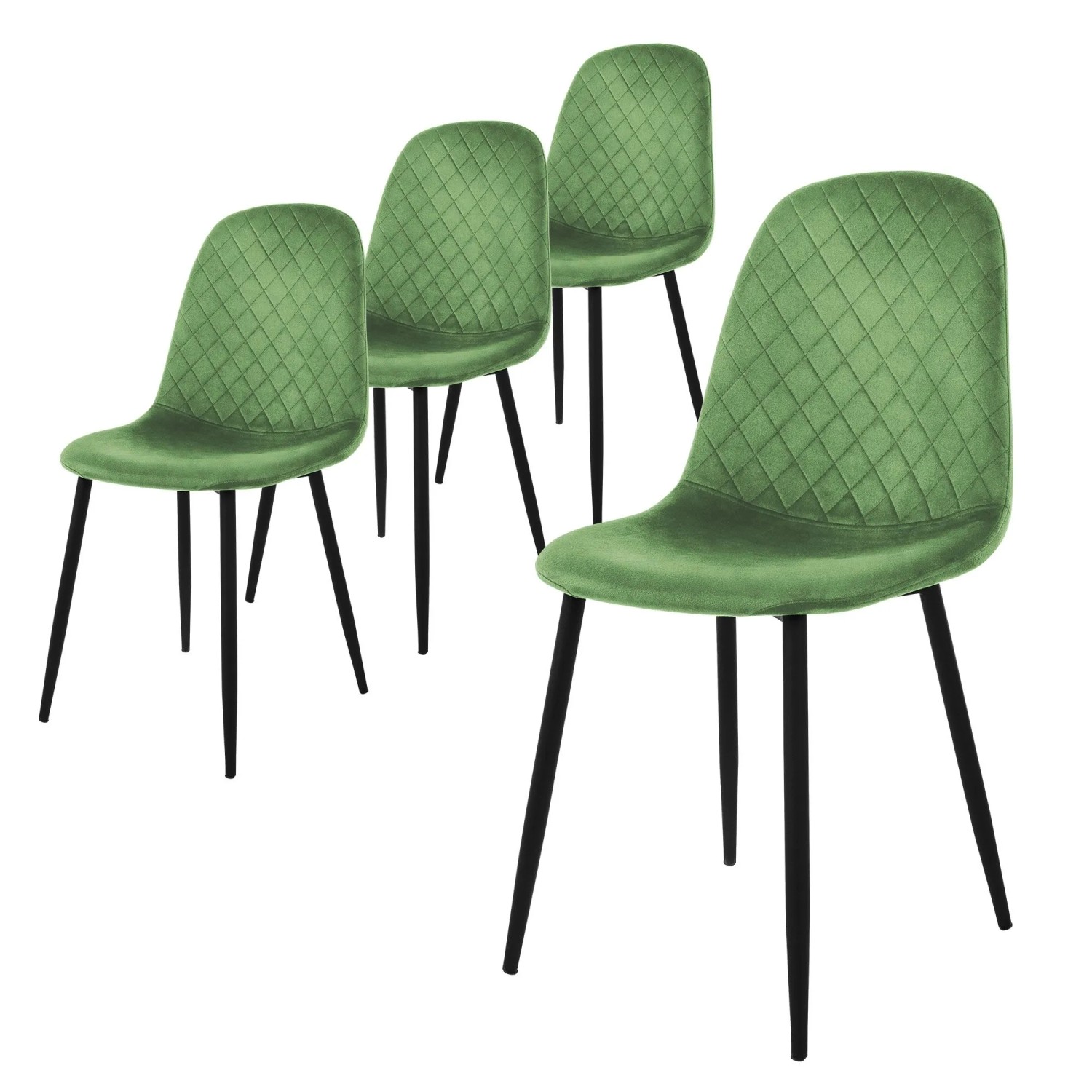 ML-Design Esszimmerstühle 4er Set Salbei Samtbezug Metallbeine
