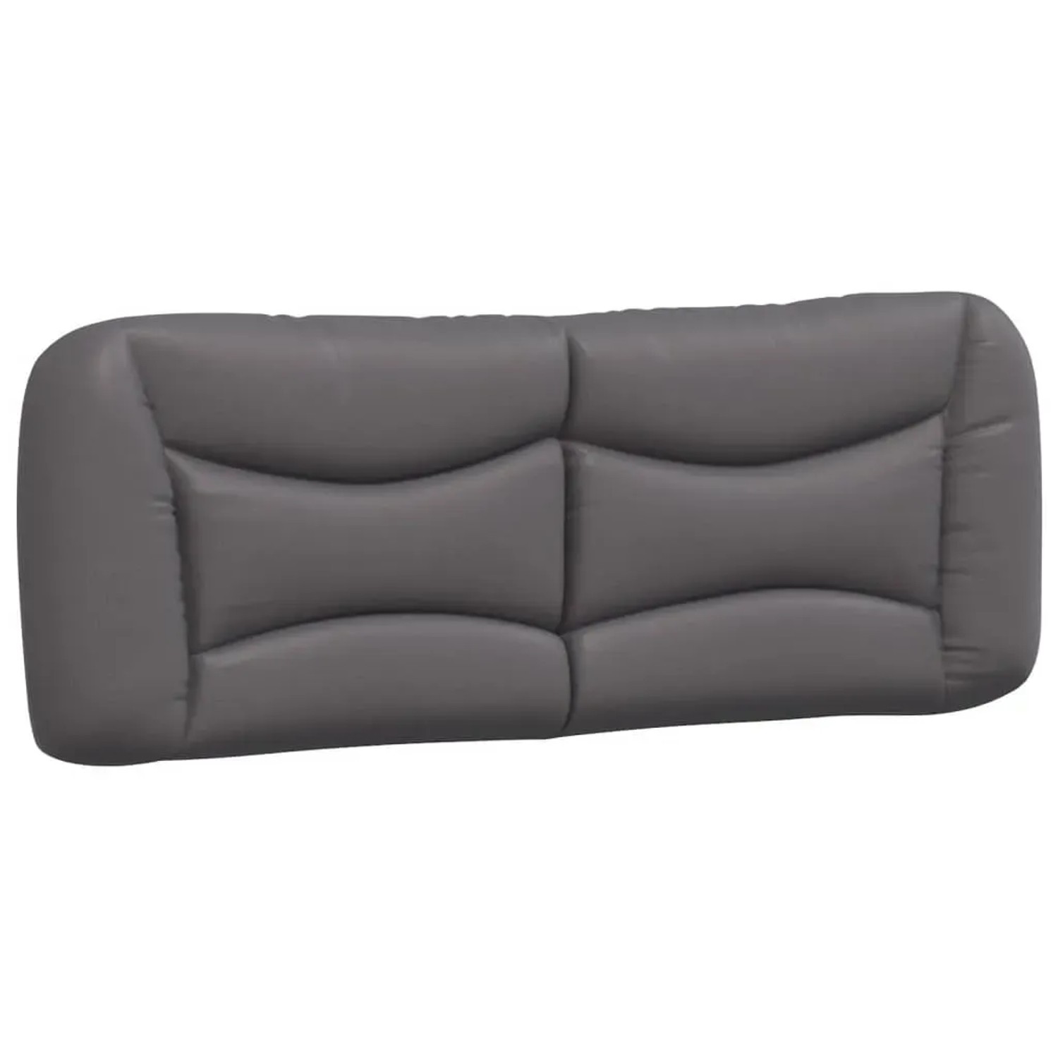 Graues vidaXL Bett Kopfteil mit Kunstlederbezug, Wellenmuster.
