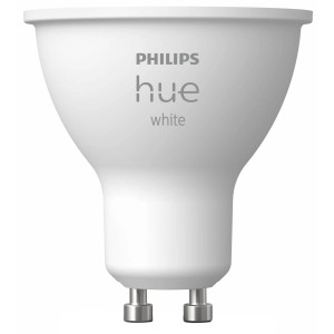 Philips Hue White GU10 Leuchtmittel, 400 lm, für warmweißes Licht in Lampen mit GU10 Fassung.