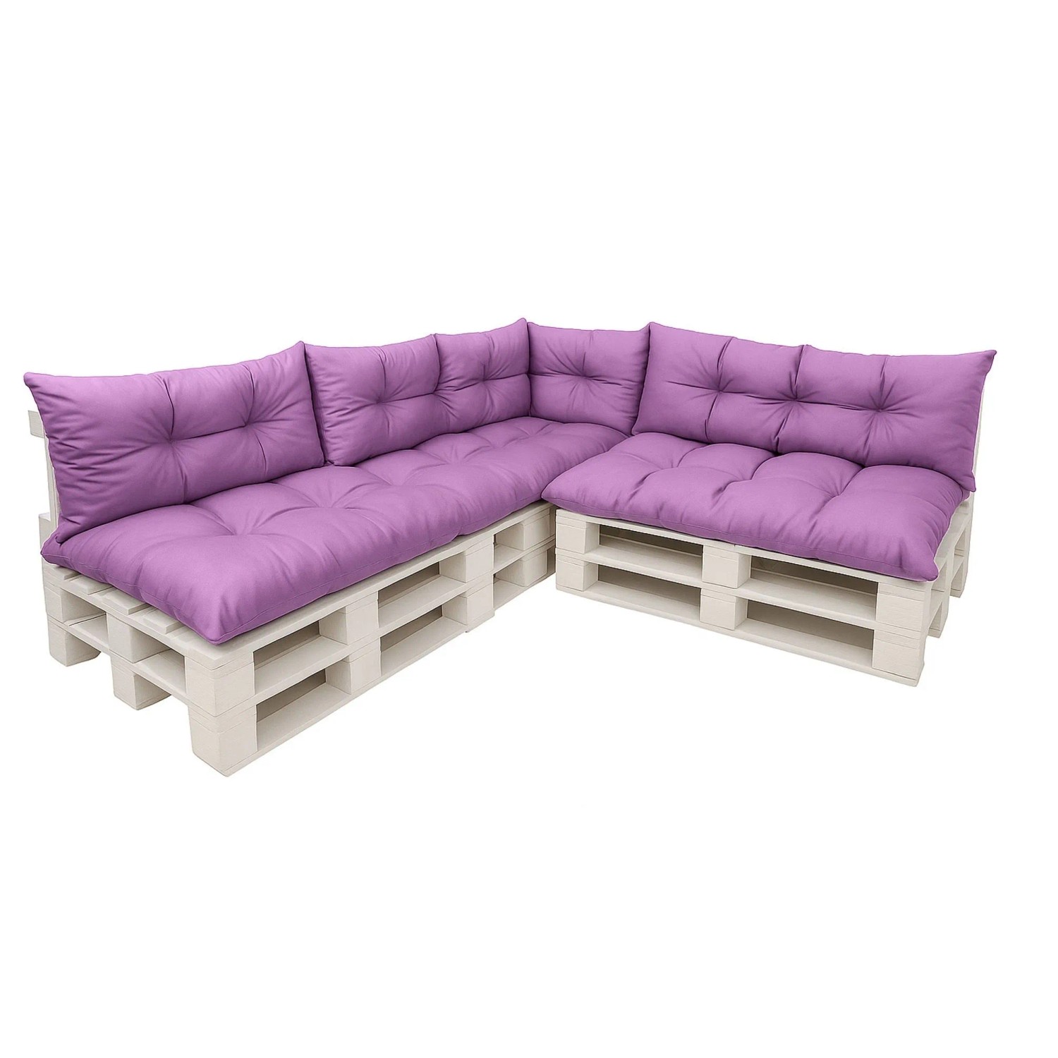 Setgarden 7er-Set Palettensofa kissen outdoor 120 x 80cm Sitzkissen + Rückenkissen 120 x 40 cm 1tlg Purple