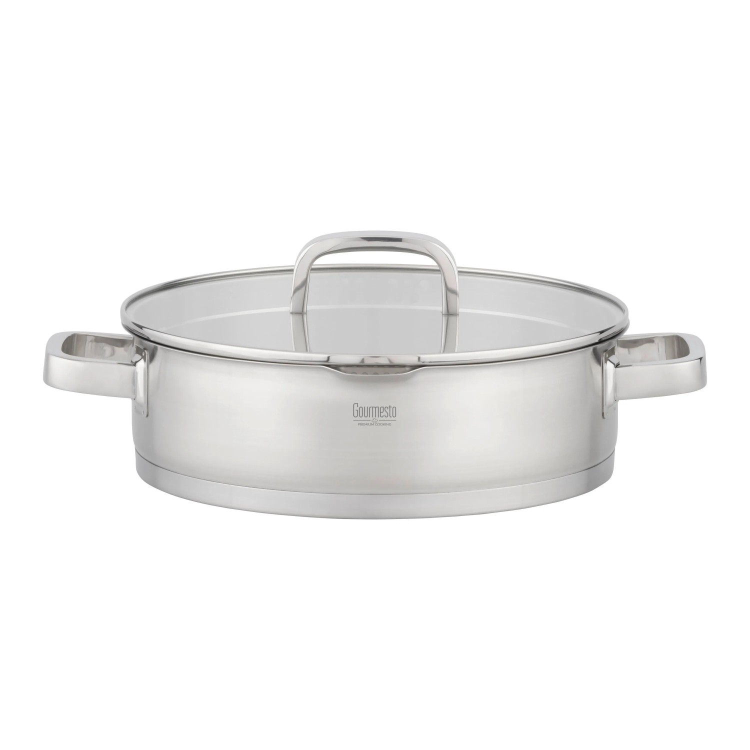 Gourmesto Servierpfanne Silver Line Edelstahlfarben Ø ca. 28cm