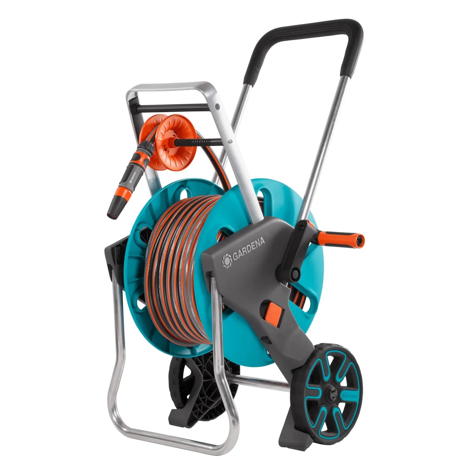 Gardena Schlauchwagen-Set CleverRoll M Easy mit 20m Schlauch, Spritze und Systemteilen.