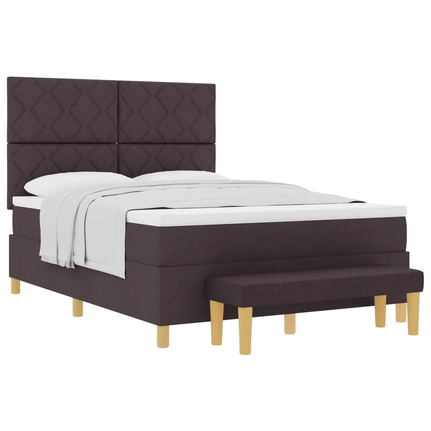 vidaXL Boxspringbett mit Matratze Dunkelbraun 160 x 200 cm Stoff 3344390