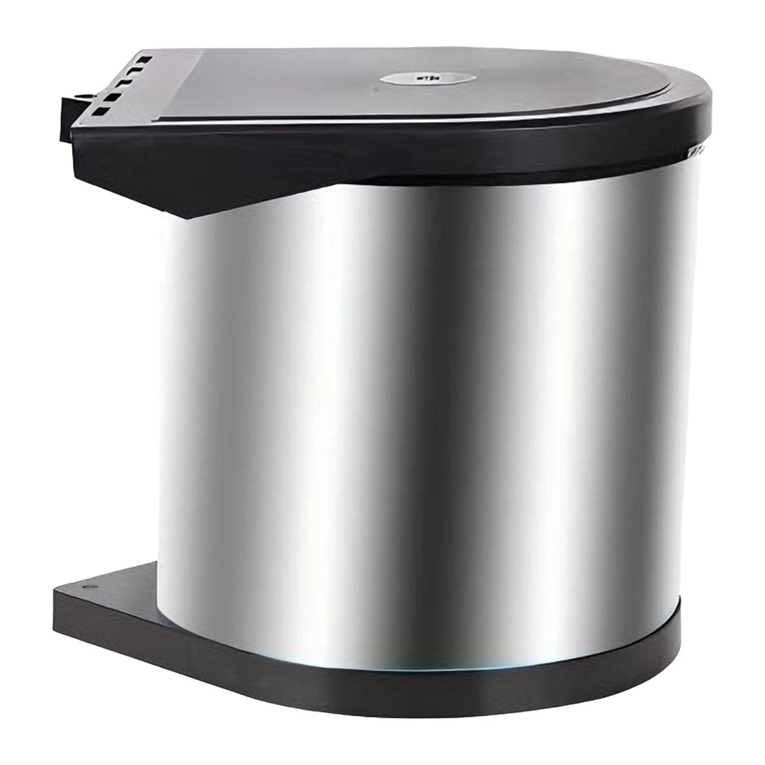 Relaxdays Einbaumülleimer Edelstahl Silber Schwingdeckel 12 Liter 30,5 cm x 27 cm x 30 cm