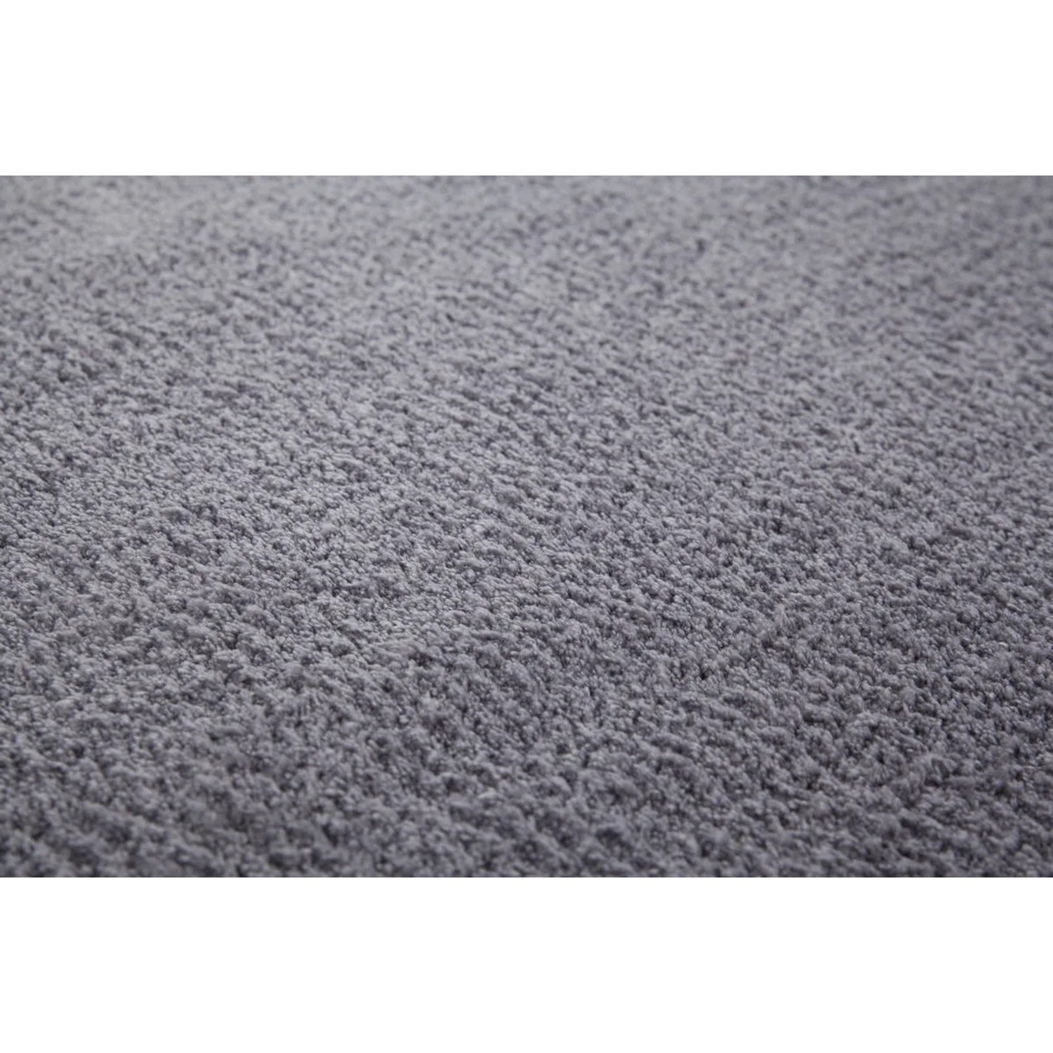 Detailaufnahme: Silberner Lalee Teppich Velluto 400, Kurzflorteppich, 80x150 cm.