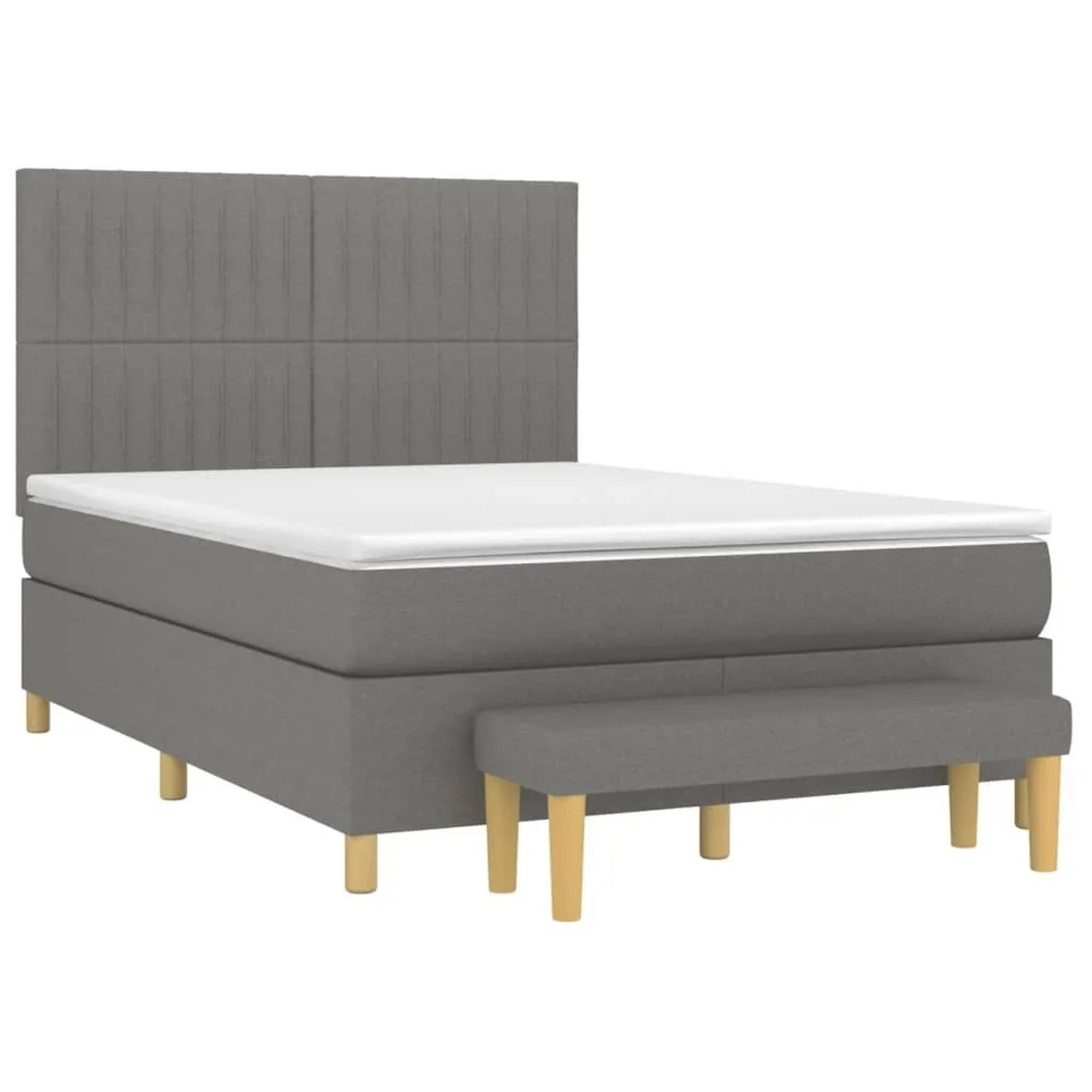 vidaXL Boxspringbett mit Matratze Dunkelgrau 140x190 cm Stoff 3137310 günstig online kaufen