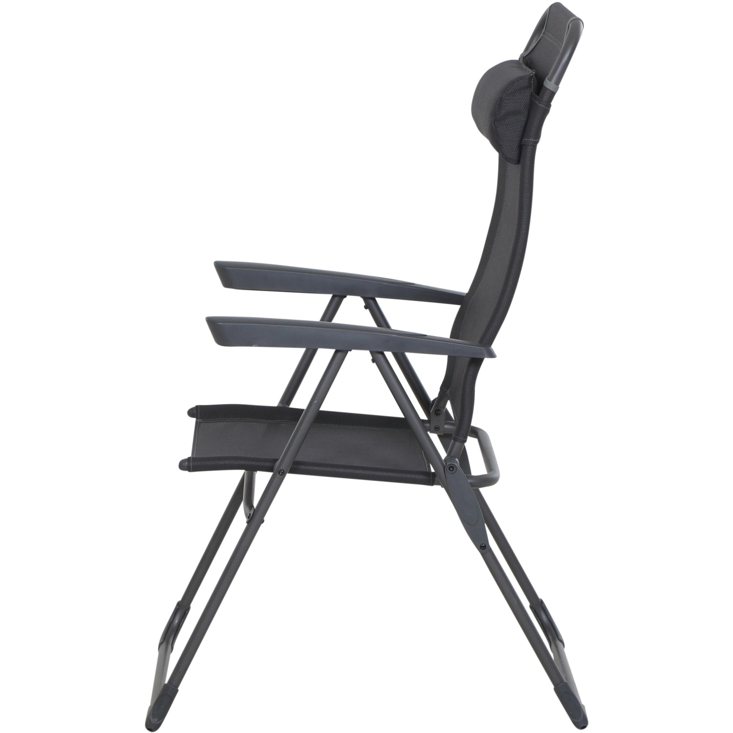 Siena Garden Campingsessel Comfort, anthrazitfarben, mit verstellbarer Rückenlehne und Armlehnen.