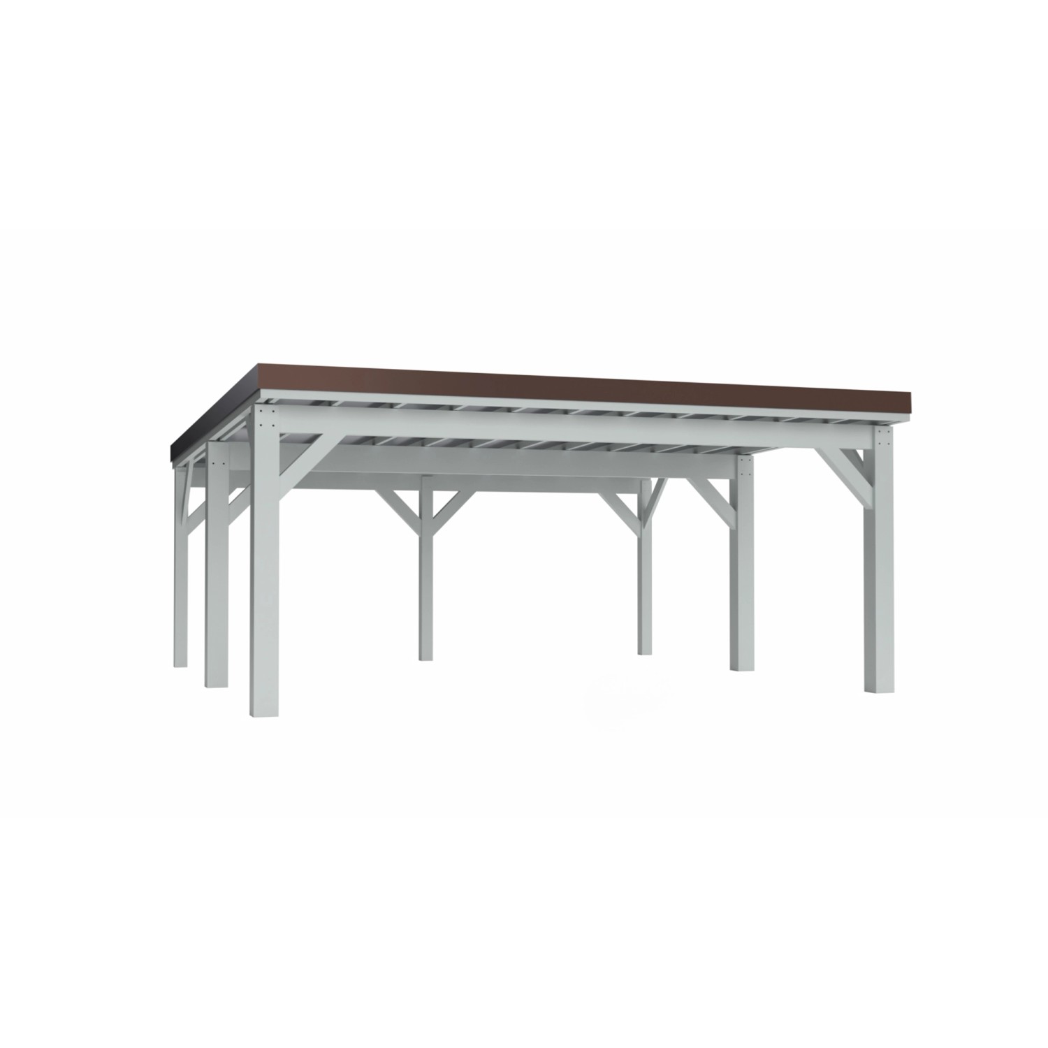 Holzbrüder Carport Ralf 36 250 kg/m² Reinweiß-Dunkelbraun günstig online kaufen
