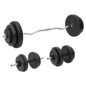vidaXL Langhantel und Kurzhantel mit Gewichten 60 kg 3145025