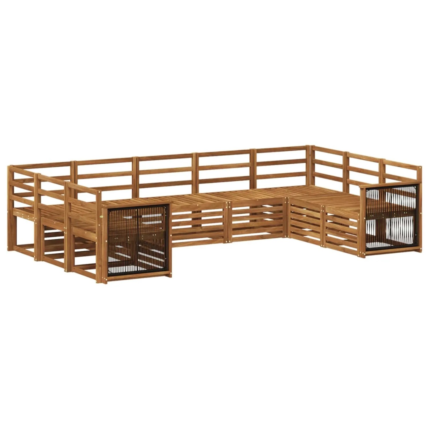 vidaXL Ecksofa Set 7 Stk Natur Massivholz Akazie 3384830