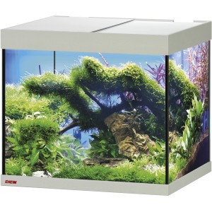 Eheim VivalineLED 150 Aquarium-Komplettset, Eiche-Grau, 150 Liter, mit Abdeckung und LED-Beleuchtung.