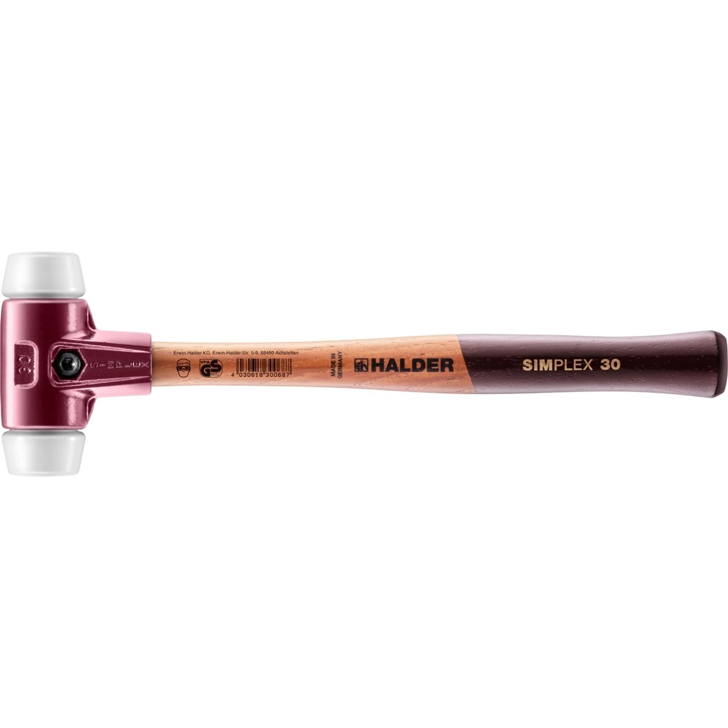 Halder Simplex Schonhammer Ø 30 mm Superplastik mit Tempergussgehäuse günstig online kaufen