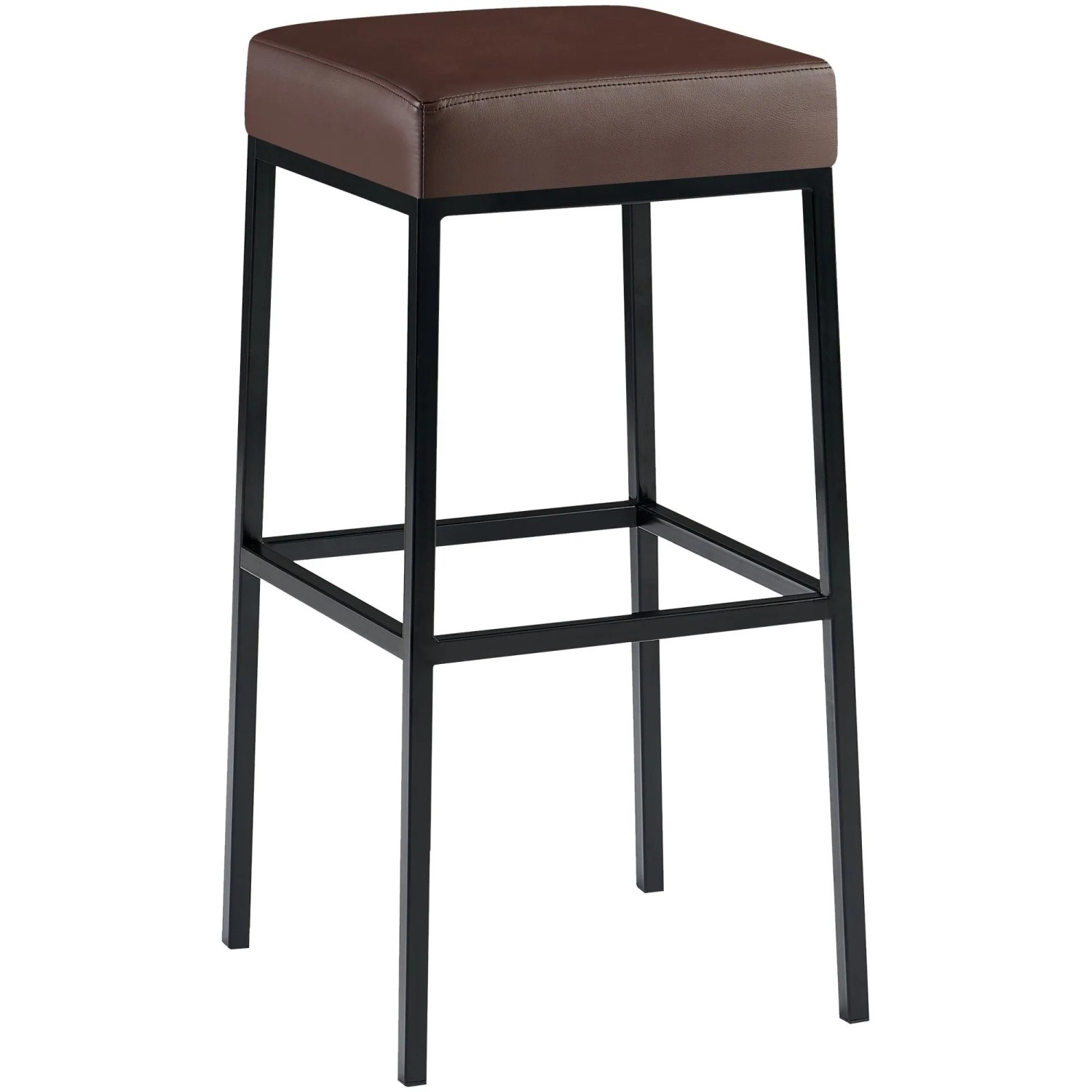 DELUKE Barhocker BIDAN Kunstleder Braun 37x37x78cm Barstuhl Mit Lehne Tresenhocker Tresenstuhl
