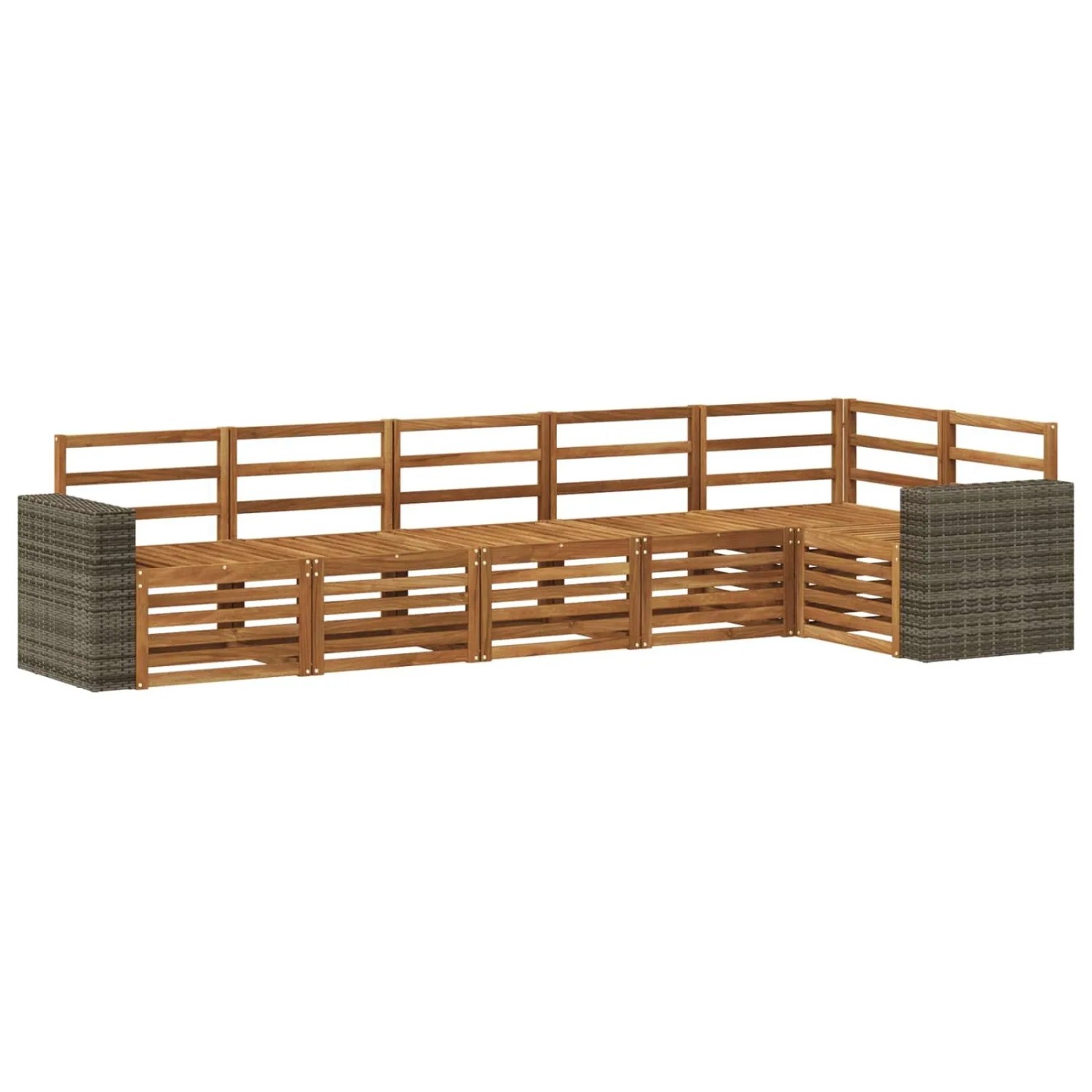 vidaXL Ecksofa Set 6 Stk Natur Massivholz Akazie 3384425