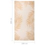 Gelber Outdoor-Teppich 100x200 cm mit Blattmuster für Terrasse & Balkon.