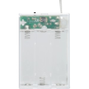 Batteriefach der LED-Drahtlichterkette Sterne, transparent, für 3 AA-Batterien.