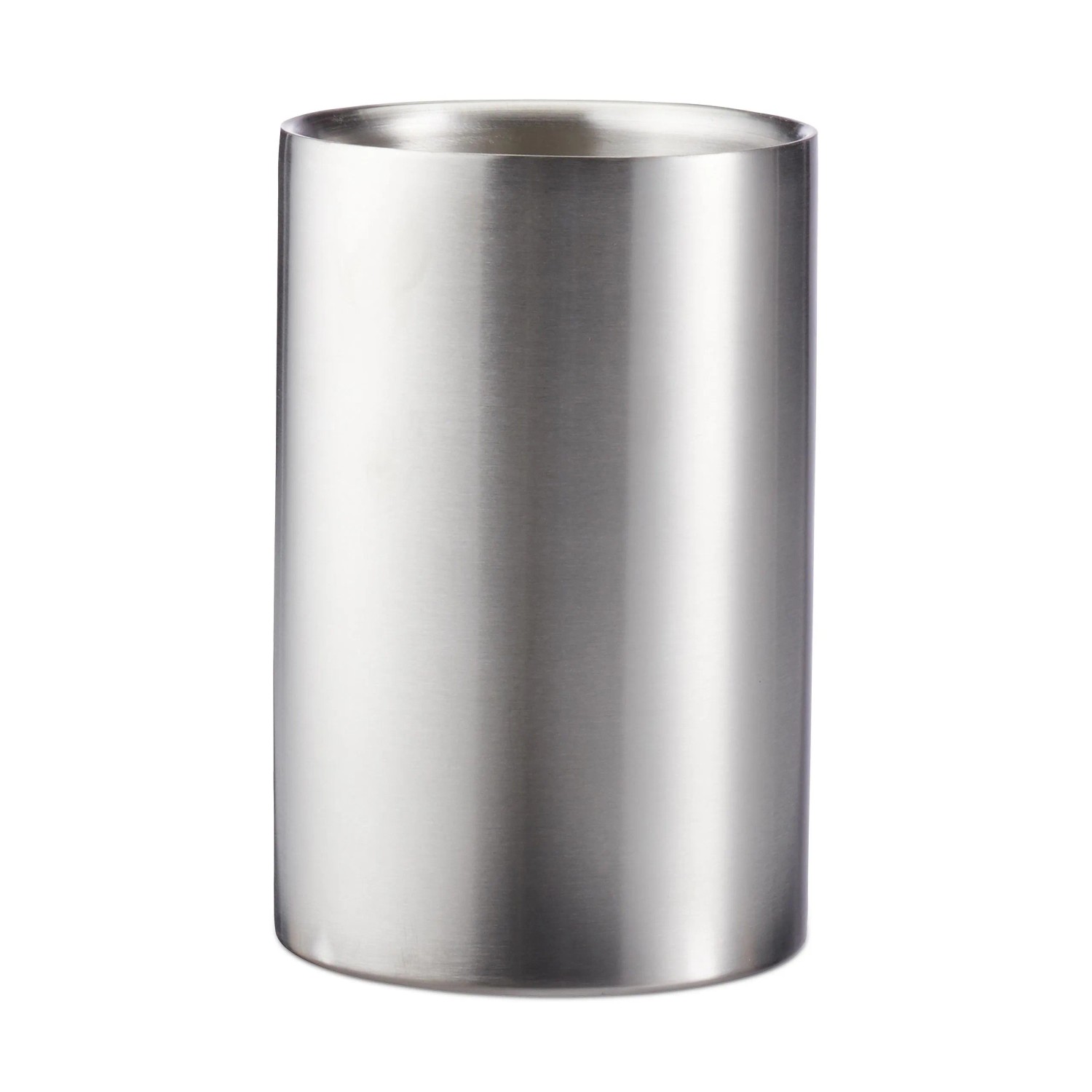 Relaxdays Flaschenkühler Edelstahl Silber Doppelwandig 18 cm x ø 12 cm 0,5 kg