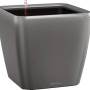 Quadratischer Lechuza Quadro Premium LS Pflanztopf, 35x35x33 cm, in Anthrazit-Metallic mit Bewässerungssystem.