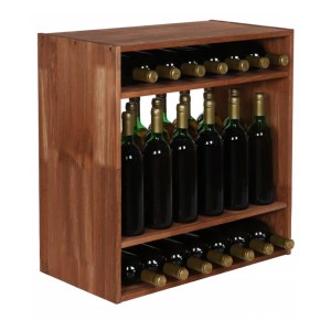 Weinregal Vincellar Mod aus Kiefernholz, geölt, für 32 Flaschen. Modulares Regalsystem.