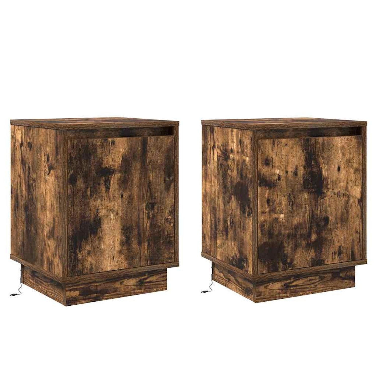 vidaXL Nachttisch mit 2 Stk Geräucherte Eiche 39 x 34,5 x 50 cm 869603 günstig online kaufen