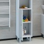 Vicco Badschrank Fynn, weiß hochglanz, 30x190 cm, mit Regalfächern und Badutensilien.