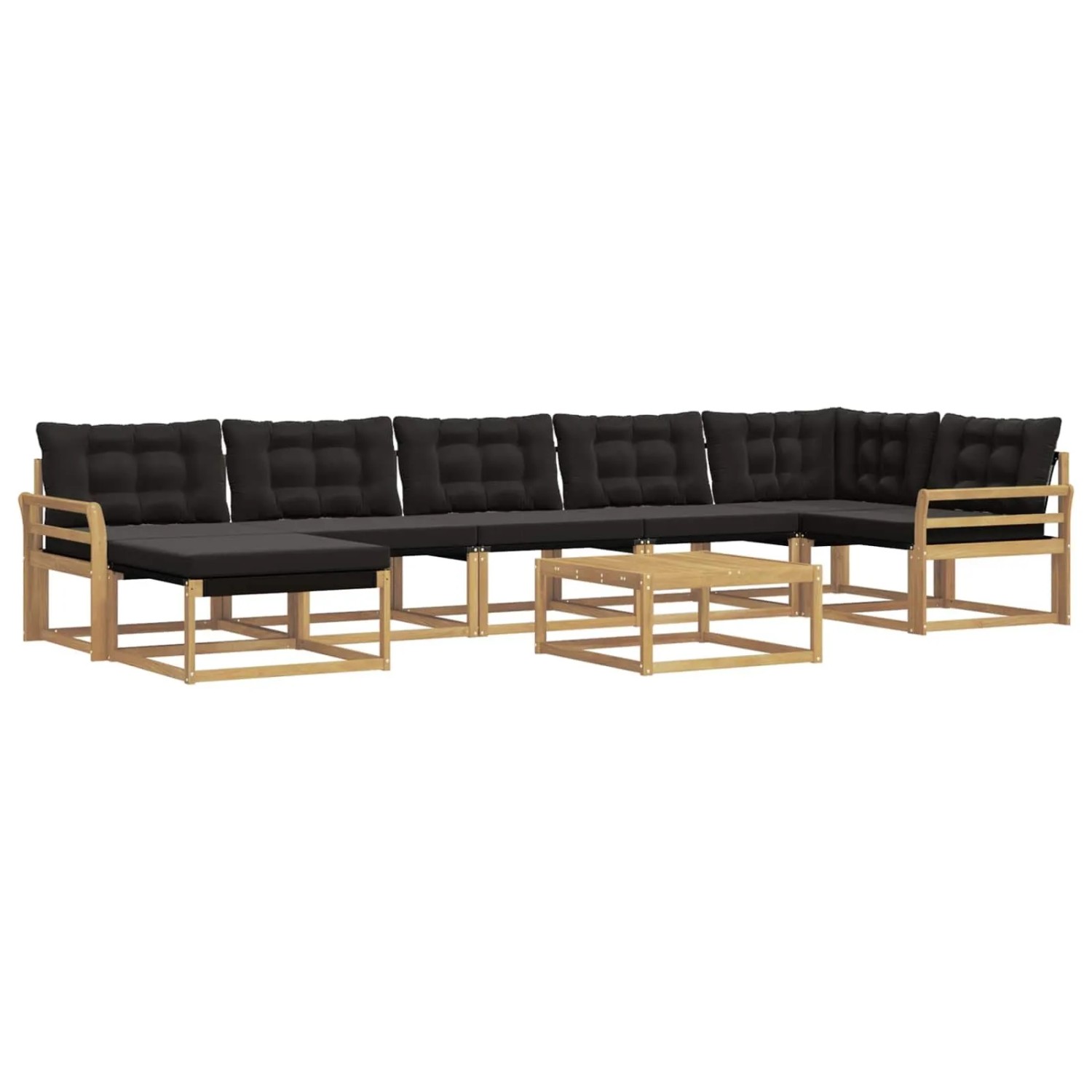 vidaXL Outdoor-Sofagarnitur 8 Stk Weiß und Schwarz 79 x 79 x 37 cm 3388926