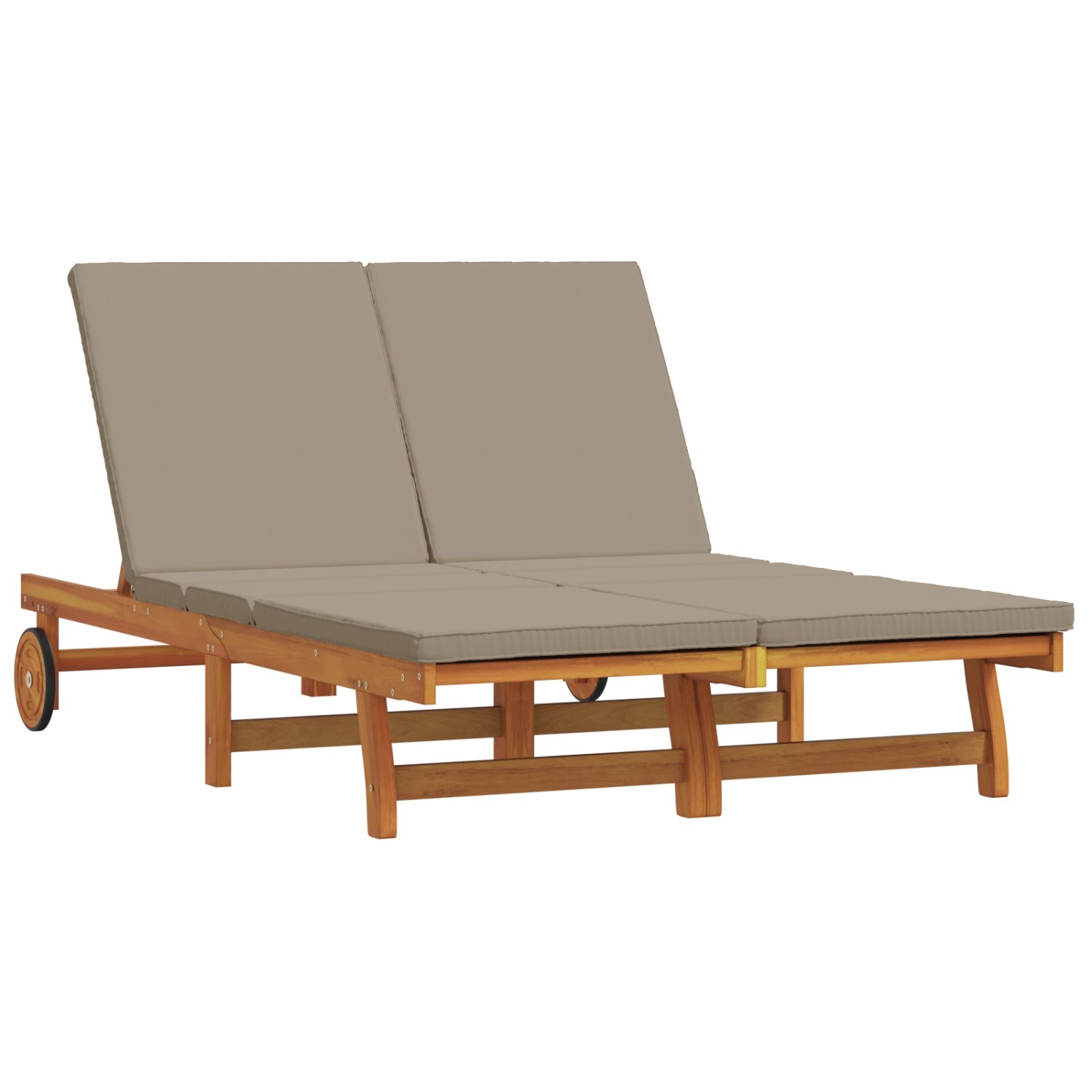 vidaXL Doppel-Sonnenliege mit Rädern und Kissen Massivholz Akazie 3325191 günstig online kaufen