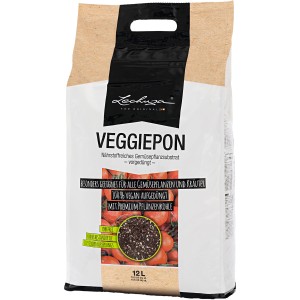 Lechuza Veggiepon Pflanzsubstrat, 12 Liter, für Gemüse & Obst. Torffrei und vegan.
